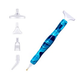 WELANE Diamond Painting Pen, 1 PCS Blue Resin Diamond Painting Pen for Painting, Nail, Craft (15cm/5.9in)
