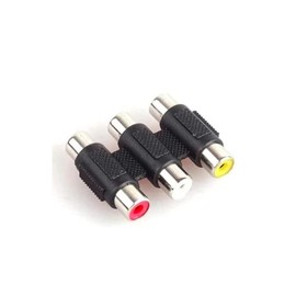 REPLAX 3 Way AV RCA Joiner / Female to Female / Audio Video Coupler Extension Adapter Connector, Red,Yellow,White