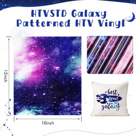 HTVSTD Starry Sky HTV Heat Transfer Vinyl 12pcs10*12in Iron on Vinyl