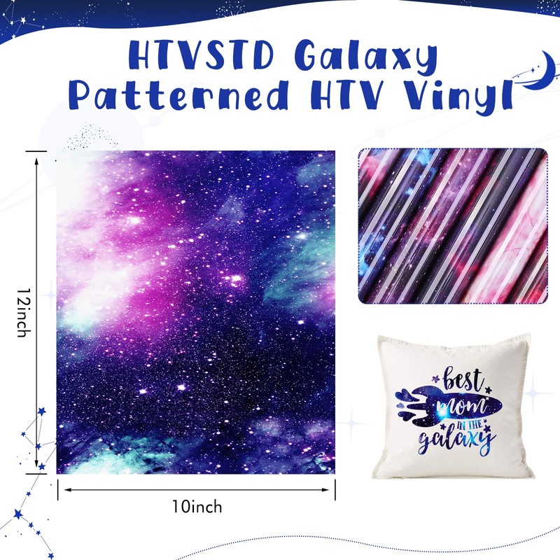 HTVSTD Starry Sky HTV Heat Transfer Vinyl 12pcs10*12in Iron on
