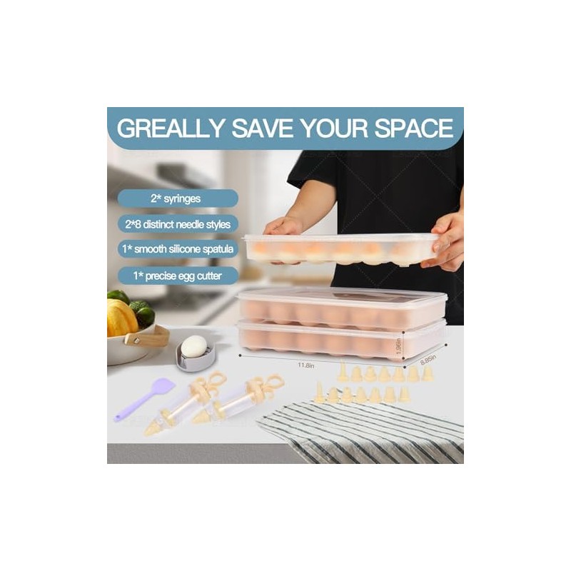 90 Deviled Egg Containers with Lid (Set 3),Plastic Deviled Egg