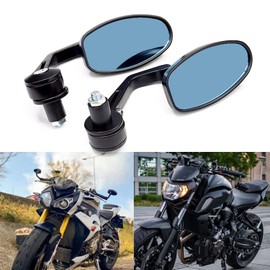 Motorcycle 7/8" Oval All Aluminum Bar End Mirrors for Honda Yamaha Kawasaki Suzuki Sports Bike Street