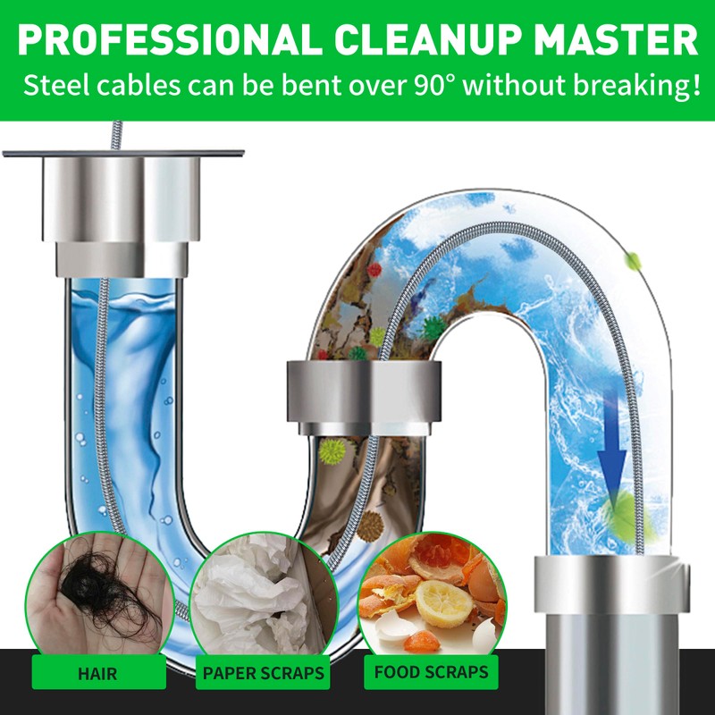 BACOENG 33Ft Drain Auger, Heavy Duty Plumbing Snake with Drill