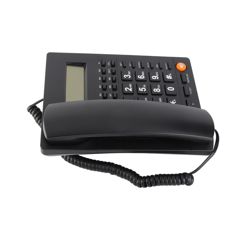 Desktop Telephone 5 Level Brightness Adjustable Corded Telephone Support for