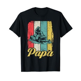 Papa Snowmobile Rider Retro Snowmobiling Proud Snowmobiler T-Shirt