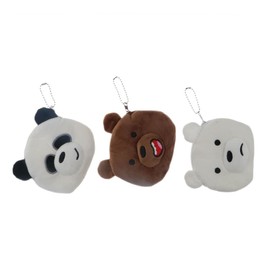 3Pcs Cartoon Plush Coin Purse,Cute Animals Coin Pouch Bag Small Money Bag Bus Card Case ID Card Holder Coin Tray Wallet Key Holder for Girls Boys, Cartoon