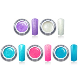 RM Beautynails Colour Gel Mermaid UV LED Nail Gel Pink Purple White Blue Turquoise 5 x 5 ml (Pack of 5)