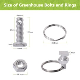 Apragaz Greenhouse Accessories with Aluminium Cropped Head Greenhouse Bolts, Nuts, Rings, and Plant Clips (Silver, Transparent)
