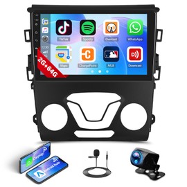 【8-Core 4+64G】Android 13 Car Stereo Radio for Ford Fusion Mondeo 2013-2019 Wireless CarPlay Andriod Auto 9'' IPS Touchscreen Bluetooth GPS Navigation WiFi Mirror Link FM DSP SWC 59UI+Backup Camera Mic