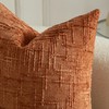 Mandioo Pack of 2 Solid Decorative Soft Chenille Burnt Brick