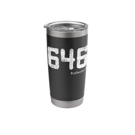 Distressed 646 Area Code Rutherford, New York Stainless Steel Insulated Tumbler