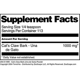 Cat's Claw Bark (UNA de Gato) Powder (4 oz, ZIN: 511695) - 2 Pack