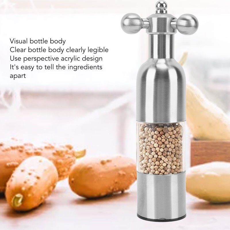 Pepper Mill Professional Refillable Ceramic Rotor Coarseness Adjustable Manual Pepper