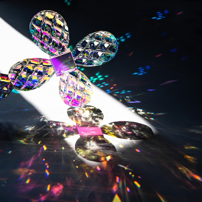 Colorful Crystal Cross Standing Decor