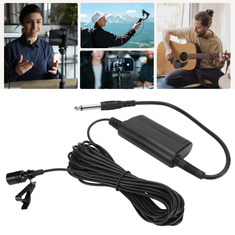 Lavalier Microphone Professional Omnidirectional Clip On Wired Microphone for Guitar