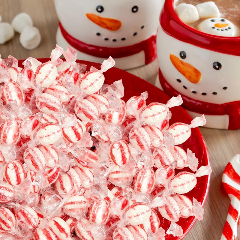Fruidles Peppermint Hard Candy Balls Rounds, Individually Wrapped (80 Count
