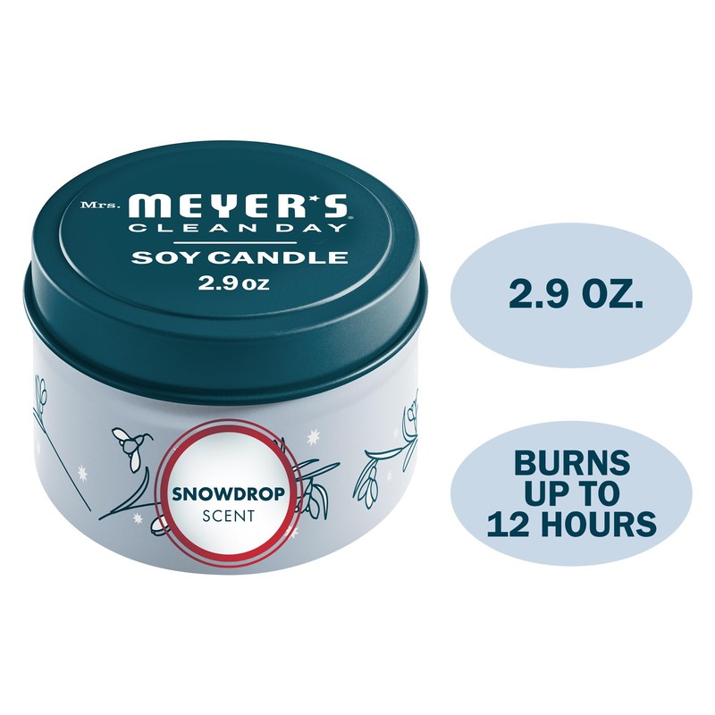 MRS. MEYER'S CLEAN DAY Soy Tin Candle, 12 Hour Burn