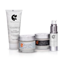 Leaves of Youth Kit Facial Antiarrugas, Reafirmantes y Antimanchas con Crema Noche, Crema de Da,Contorno Ojos y Gel Limpiador.Ingredientes...         
