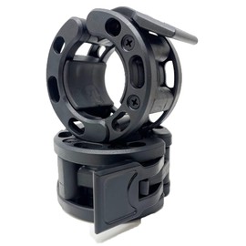 Clout Fitness Olympic Barbell Clamps Collars Quick Release Pair of Locking Weight Clips Fit 2 Inch Barbell (Black)