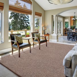 Keeko Living Room Rugs 6x9, Soft Modern Large Area Rug for Bedroom Washable Memory Foam Indoor Big Carpet Low Pile Minimalist Non Slip Rug for Classroom Dorm Kids Room Home Decor Brown and White