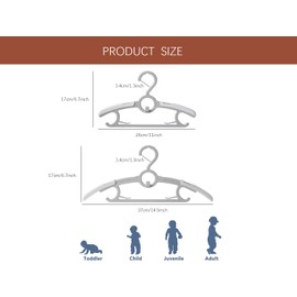 Gencuoir Baby Nursery Closet Hangers, Ultra Thin Non-Slip and Extendable Laundry Infant Pant Hanger for Newborn Clothes 20pcs11-14" Adjustable Children Coat Hanger for Girl Boy Toddler Kids Child
