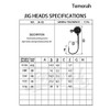 Temorah Fly Tying Jig Heads (plata, 1/60 onzas, 50 unidades)