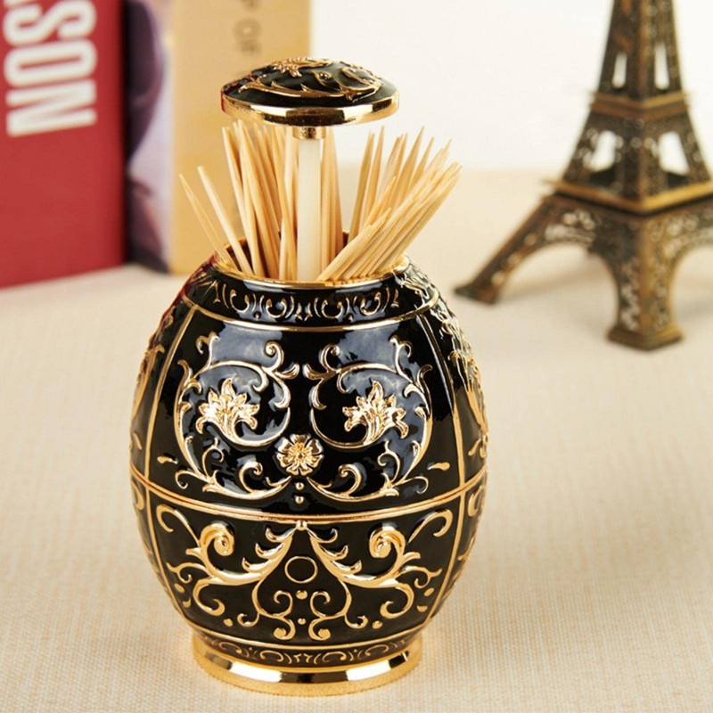 Toothpick Holder Dispenser, Portable Retractable Toothpick Holder Retro Pop-up Toothpicks