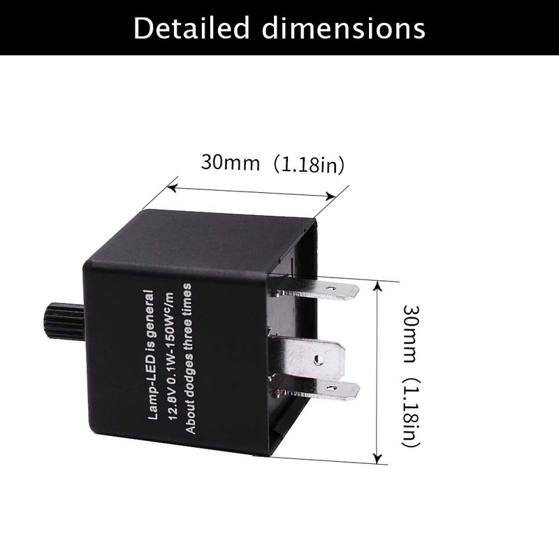 HUIQIAODS 12 V Flasher Relay 3 Pin Adjustable Indicator Relay