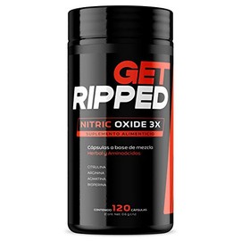 Óxido Nítrico para 40 días. Ingredientes naturales: Citrulina, Arginina, Agmatina y Bioperina. Nitric Oxide 3X Get Ripped.