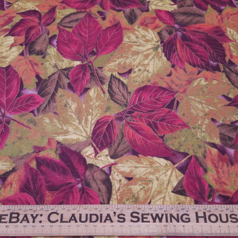 VIP Fall Leaves BTY VIP Cranston Packed Leaf Print