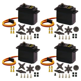 DaFuRui 4Pack MG995 55g Metal Gear Torque Digital Servo Motor Compatible for Arduino Futaba JR RC Helicopter Car Boat Robot