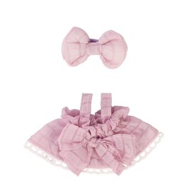 Clothes Set for 17cm Doll, Hat Suit Ornaments Accessories Set for Any 17cm/6.7inch Doll[with Doll Clothes Storage Bag] (Purple Candy Skirt)