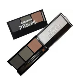 Eyebrow Drawing Palette 3 Shades With 1 Brush, Waterproof Non-Transfer Smudgeproof Eyebrow Palette, Ultimate Brow Kit (Dark Grey, Carbon Grey, Brownish Grey)