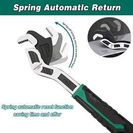 groword 6 inch Adjustable Wrench,Auto Size Adjusting Wrench,0.28"-0.6" (7-15MM) Self-Adjusting Quick Wrench,Multi-Size Spring Adjustable Wrench,Auto Size Rapid Wrench for Car,Bicycle,Plumbing Repairs