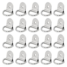 Naapesi Pack of 20 D Ring Lashing Eyelets, 3.6 cm x 2.5 cm D Ring Construction Ring Hook, Heavy Duty D-Ring Tie Down Cargo Lashing Rings Load Anchor Trailer, Load 100 kg, for Securing Loads in Cars,