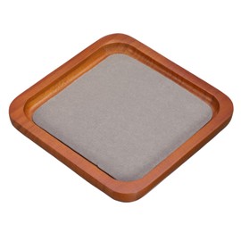 sourcing map Wood Jewelry Display Tray, 5.5 Inch Small Jewelry Tray, Drawer Dresser or Nightstand Organizer for Glasses Wallet Keys Watch Bracelets Grey