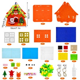 TaimeiMao Christmas Foam Rubber Craft Set, Craft Set Christmas Children, Christmas House Crafts, Christmas House Felt Decoration, Christmas Decoration Craft Set, DIY Winter Craft Set Children