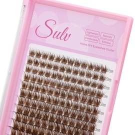 Color Brown Eyelash Clusters Mixed Size 10/12/14/16mm False Eyelashes C Curl OR D Curl to Choose Eyelash Extensions Dramatics Lashes Very Soft Material (Dark Brown-D Curl-10mm)