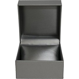 Novel Box® Jewelry Watch/Cuff Bracelet Box in Silver Leather + NB Cleaning Cloth