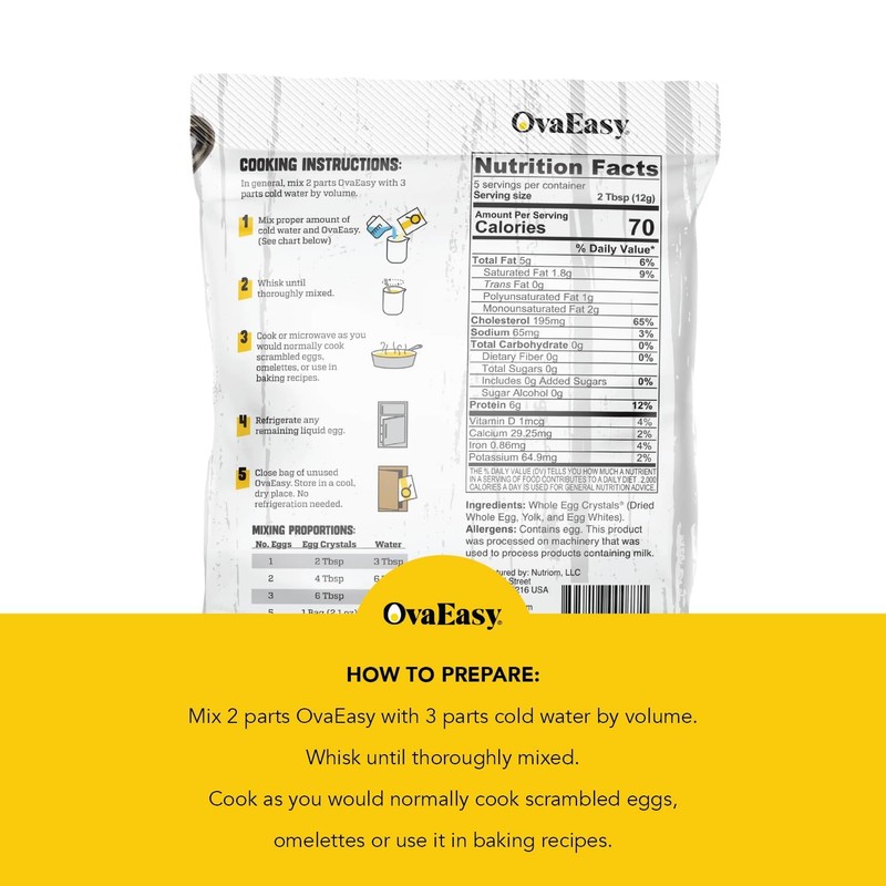 Ova Easy Dehydrated Egg Crystals – Powdered Eggs Made From