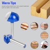 SMJXTOP 8Pcs Cove Box Round Nose Router Bit Set 1/4