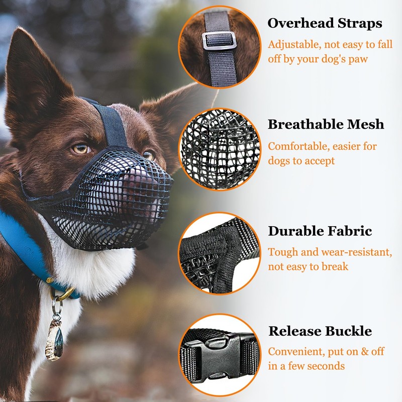 Crazy Felix Dog Muzzle, Soft Mesh Muzzle for Small Medium