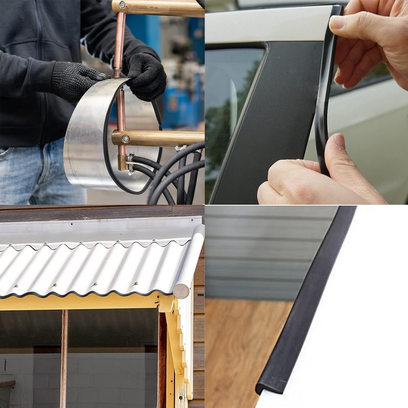 TA-VIGOR Edge Trim U Seal, Black PVC U-Seal Channel Edge