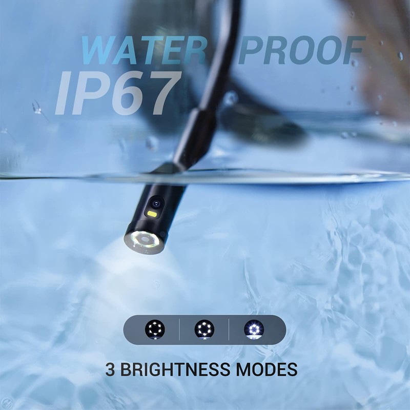 DEPSTECH Dual Lens Industrial Endoscope, 1080P Digital Borescope Inspection Camera,