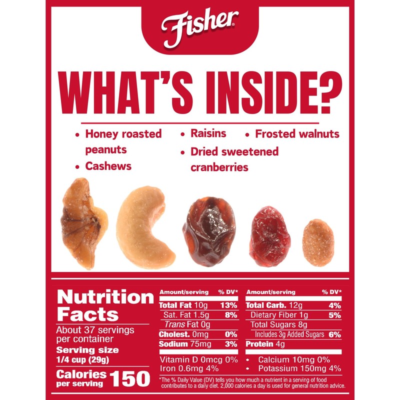 Fisher Snack Sweet Nut Bulk Trail Mix, 38 oz (Pack