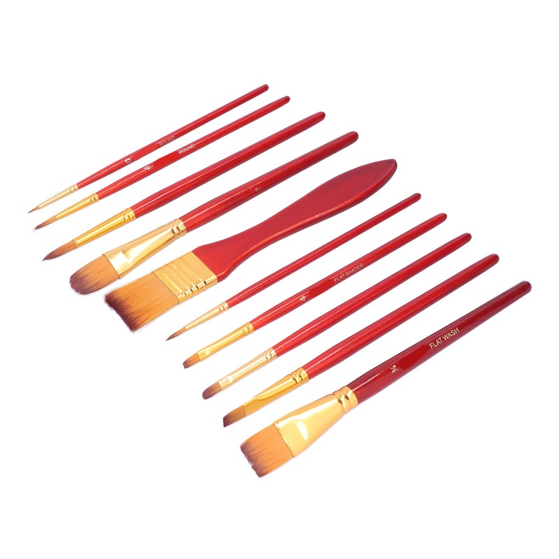 11Pcs Acrylic Paint Brushes Seamless Interface Strong Water Absorption Smoothly
