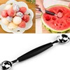 2 in 1 Stainless Steel Melon Ballers Melon Scoop,Double-Sided Fruit
