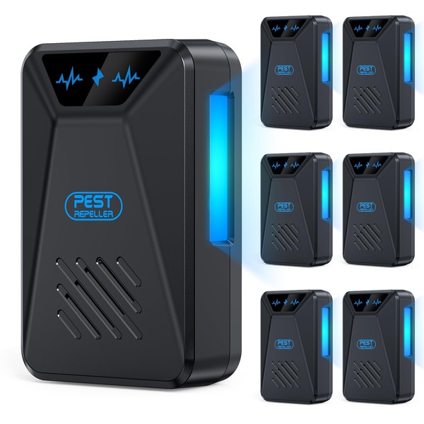 6 Packs Ultrasonic Pest Control Repeller, Electronic Pest Repellent Plug