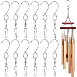 VICASKY 12pcs 3D Rotating Hook Clip Spinning Wind Chimes Hook Clips Stainless Steel Dual Clip Swivel Stainless Steel Windsock Swivel Wind Chime Stainless Steel Rotating Hook Frame Stainless Steel Wind