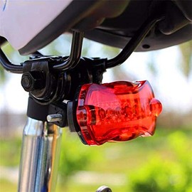 Unbranded Bike Tail Light 5-LED Red Safety Back Rear Flashing 6-Modes AAA Battery Powered